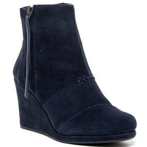 TOMS Desert Wedge High Booties- Black